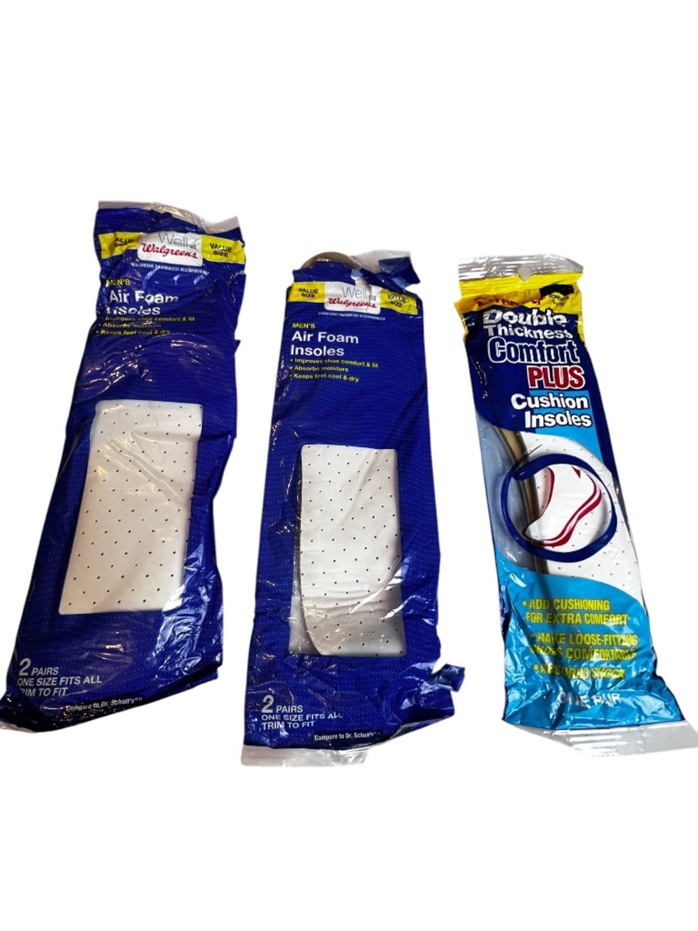 Bundle Shoe Insoles Lot Walgreens Air Foam 2 Packs/Comfort Plus Cushion Insoles